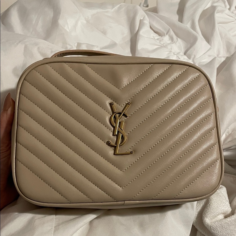 Beige Quilted Crossbody Bag